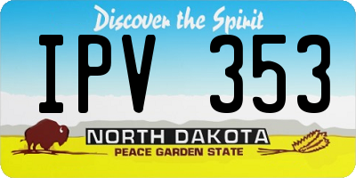 ND license plate IPV353