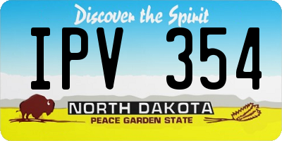ND license plate IPV354