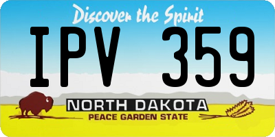 ND license plate IPV359
