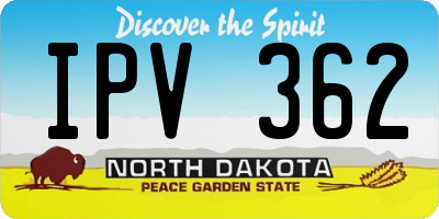 ND license plate IPV362