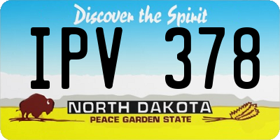 ND license plate IPV378