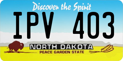 ND license plate IPV403