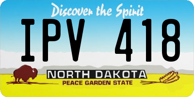 ND license plate IPV418