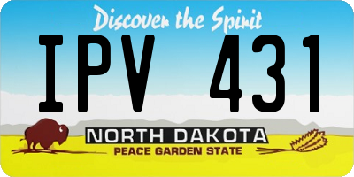 ND license plate IPV431