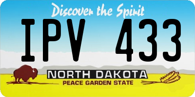 ND license plate IPV433