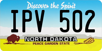 ND license plate IPV502