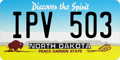 ND license plate IPV503