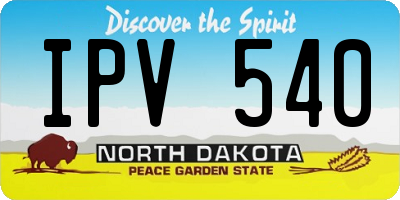 ND license plate IPV540