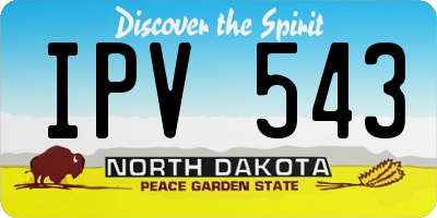 ND license plate IPV543