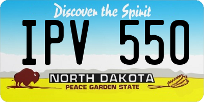 ND license plate IPV550