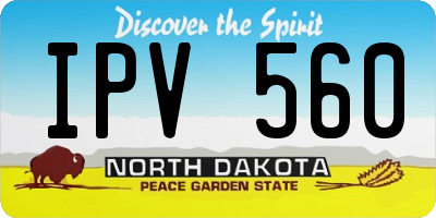 ND license plate IPV560