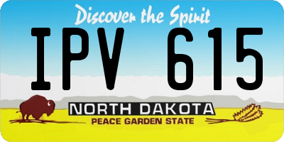 ND license plate IPV615