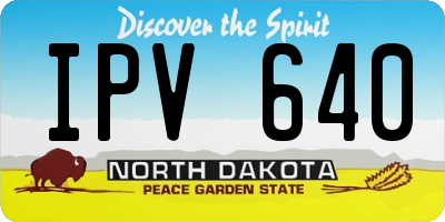 ND license plate IPV640