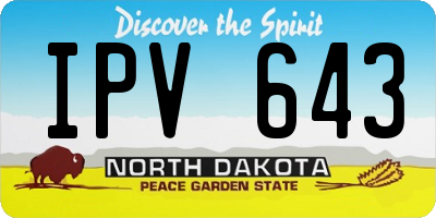 ND license plate IPV643