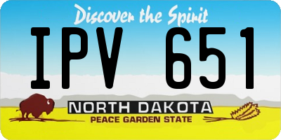 ND license plate IPV651