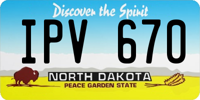 ND license plate IPV670