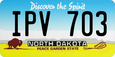 ND license plate IPV703