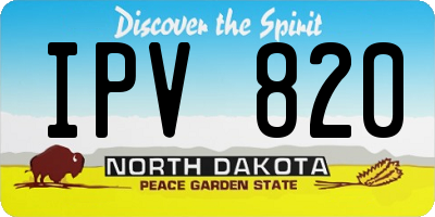 ND license plate IPV820