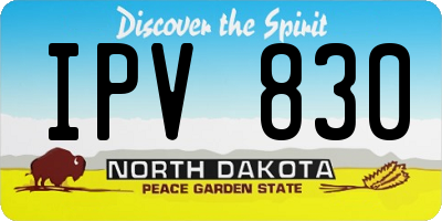 ND license plate IPV830