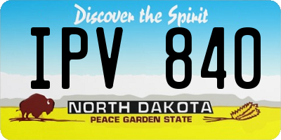ND license plate IPV840