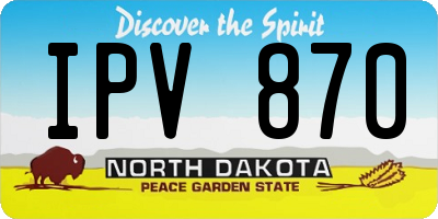 ND license plate IPV870