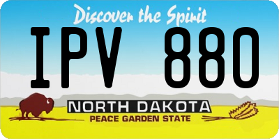 ND license plate IPV880