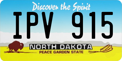 ND license plate IPV915