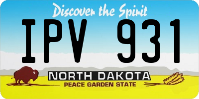 ND license plate IPV931
