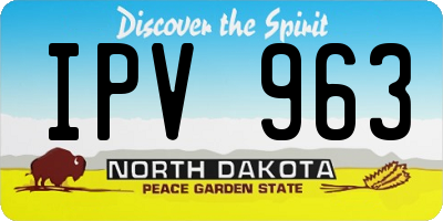 ND license plate IPV963