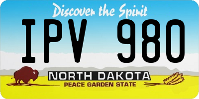 ND license plate IPV980