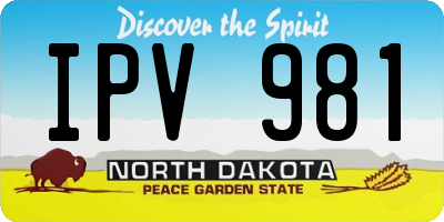 ND license plate IPV981