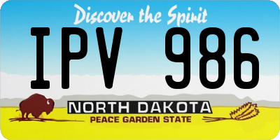 ND license plate IPV986