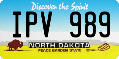 ND license plate IPV989