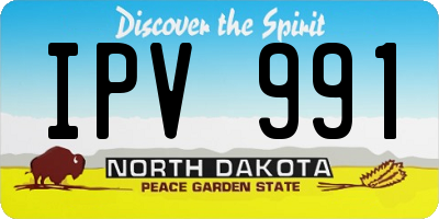 ND license plate IPV991