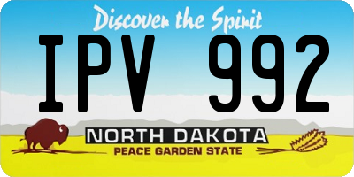 ND license plate IPV992