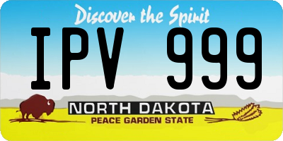 ND license plate IPV999