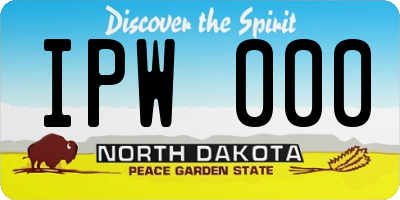 ND license plate IPW000