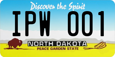 ND license plate IPW001