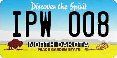 ND license plate IPW008