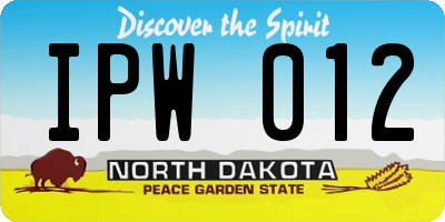 ND license plate IPW012