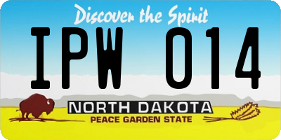 ND license plate IPW014