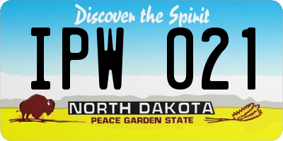 ND license plate IPW021