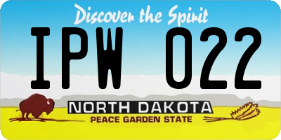 ND license plate IPW022