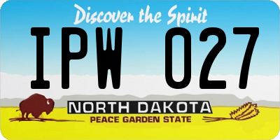 ND license plate IPW027