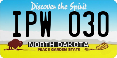 ND license plate IPW030
