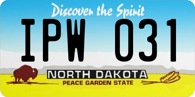 ND license plate IPW031