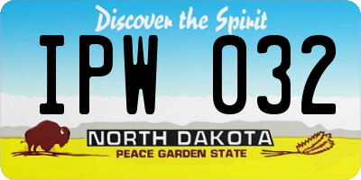 ND license plate IPW032