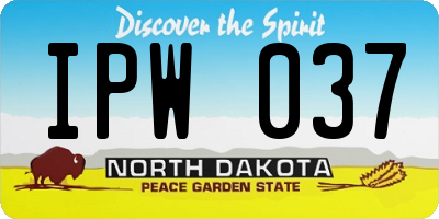 ND license plate IPW037