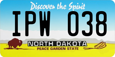 ND license plate IPW038