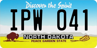 ND license plate IPW041